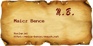 Maicz Bence névjegykártya