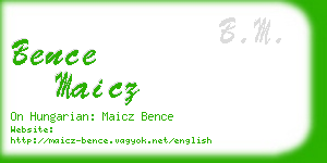bence maicz business card